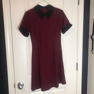 ON HOLD - F21 Maroon Peter Pan Collar Dress